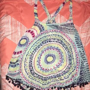 Flowy tank top with Pom Pom detail